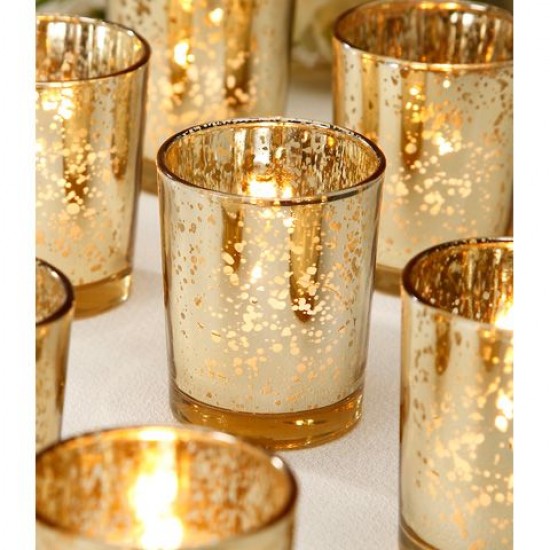 Speckle Gold Candle Holder